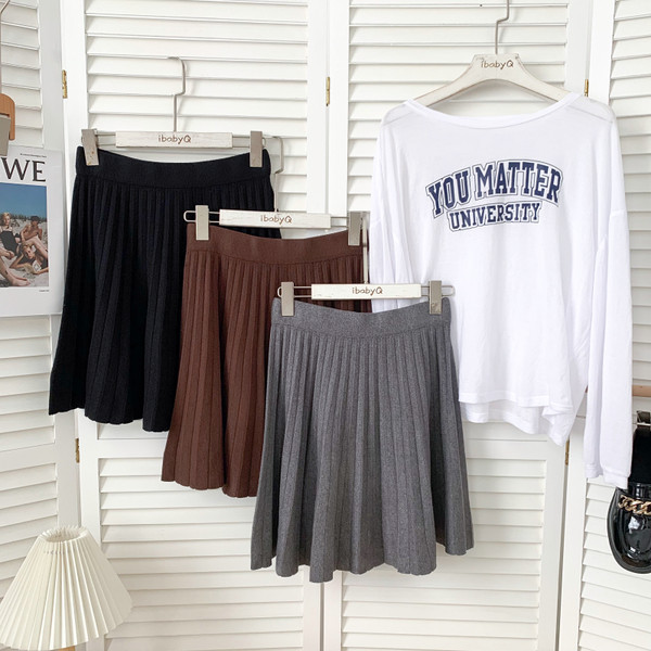 Uus mudel naiste kootud kleit A-joon