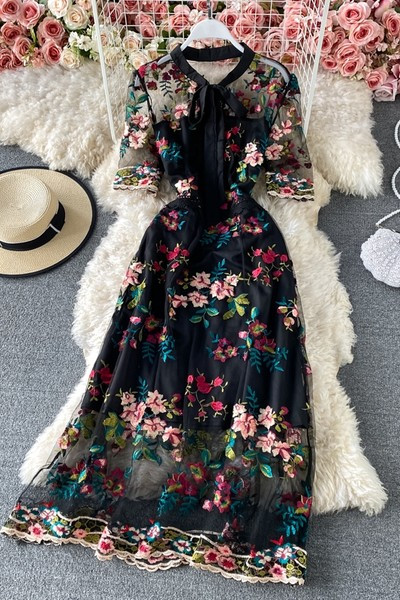 Ženska moderna haljina s vezom i kratkim rukavima