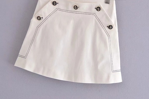 Uus mudel naiste lühike nööpidega seelik