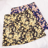 Дамска пола с флорален десен и висока талия