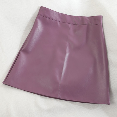 Kožna ženska suknja visokog struka-retro stil