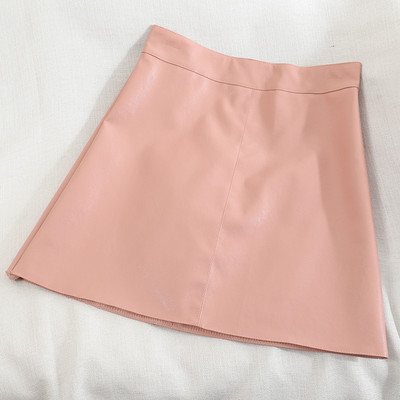 Kožna ženska suknja visokog struka-retro stil