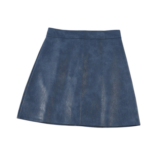 Kožna ženska suknja visokog struka-retro stil