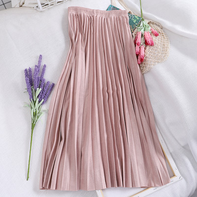 Плисирана дамска пола с ластична талия