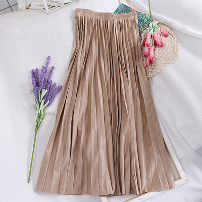 Плисирана дамска пола с ластична талия