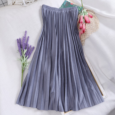 Плисирана дамска пола с ластична талия