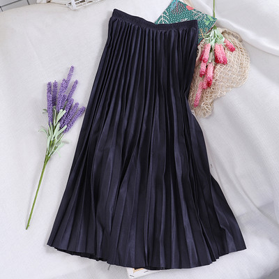 Плисирана дамска пола с ластична талия