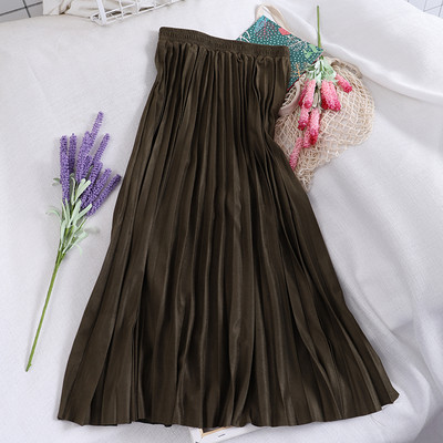 Плисирана дамска пола с ластична талия