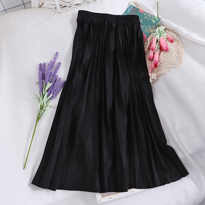 Плисирана дамска пола с ластична талия