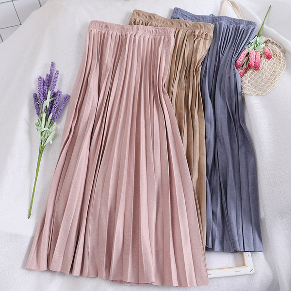 Плисирана дамска пола с ластична талия