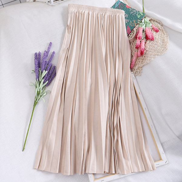 Плисирана дамска пола с ластична талия