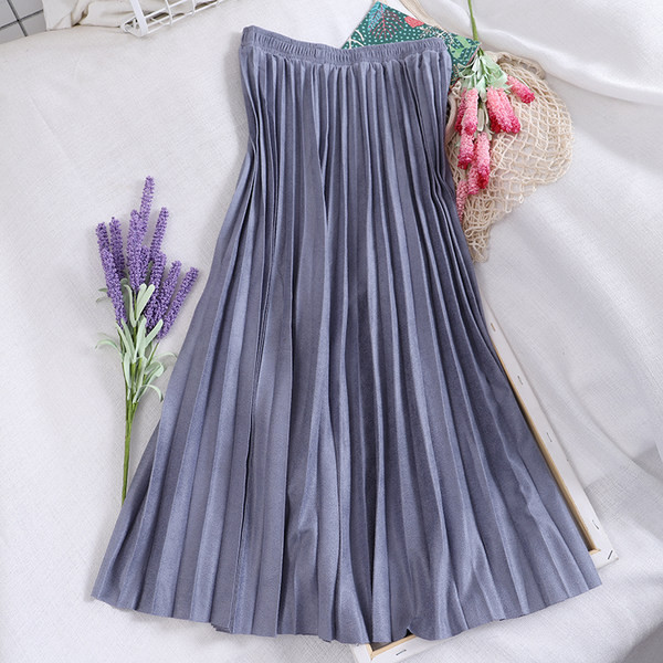 Плисирана дамска пола с ластична талия