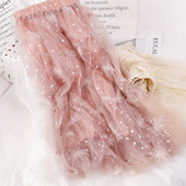 Fusta lunga de dama cu talie inalta si paiete