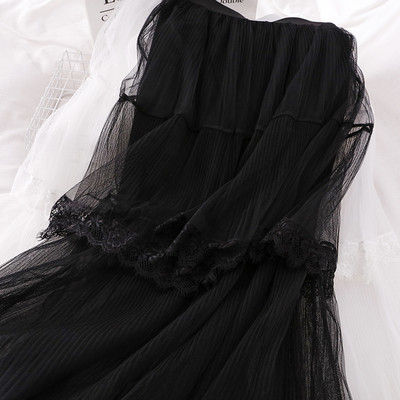 Дамска пола от тюл и дантела - висока талия