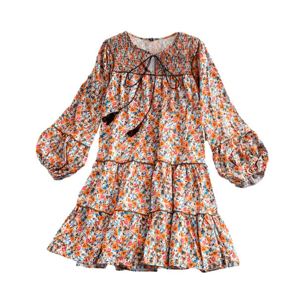 Naiste kleit lipsude ja pikkade varrukatega - mitut värvi