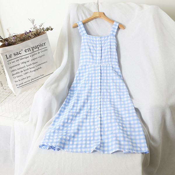 Naiste ruuduline rihmadega kleit-retro stiilis