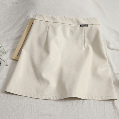 Νέο μοντέλο γυναικεία έκο δερμάτινη φούστα με ψηλή μέση σε διάφορα χρώματα