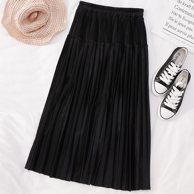 Μακριά γυναικεία πλισέ φούστα με ψηλή μέση
