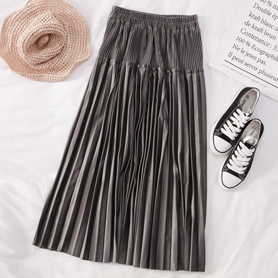 Μακριά γυναικεία πλισέ φούστα με ψηλή μέση