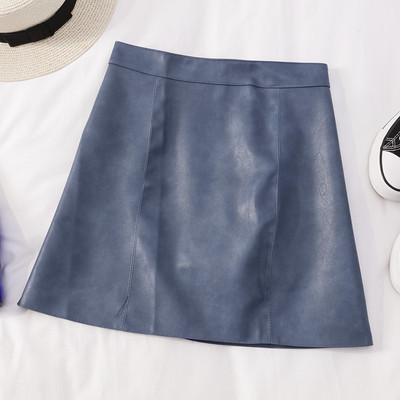 Naiste kõrge vöökohaga nahast seelik