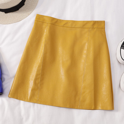 Naiste kõrge vöökohaga nahast seelik