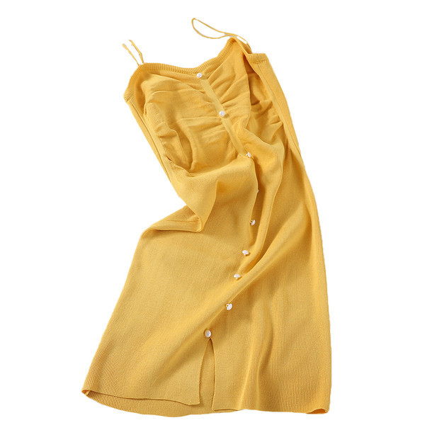 Μοντέρνο γυναικείο φόρεμα με λεπτά τιραντάκια και πέρλες