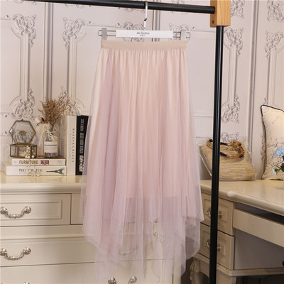 Asümmeetrilise mudeli kõrge vöökohaga naiste seelik