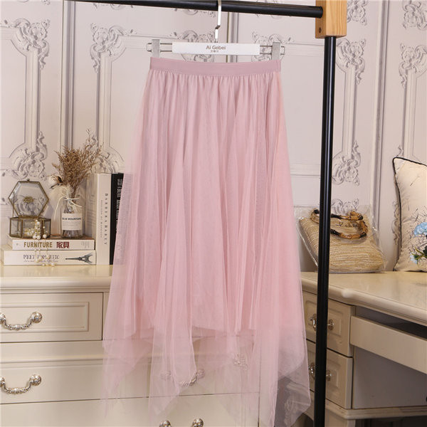 Asümmeetrilise mudeli kõrge vöökohaga naiste seelik