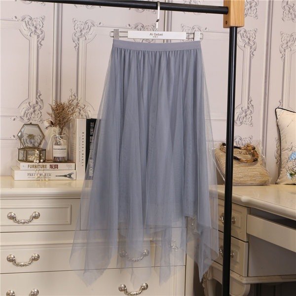 Asümmeetrilise mudeli kõrge vöökohaga naiste seelik