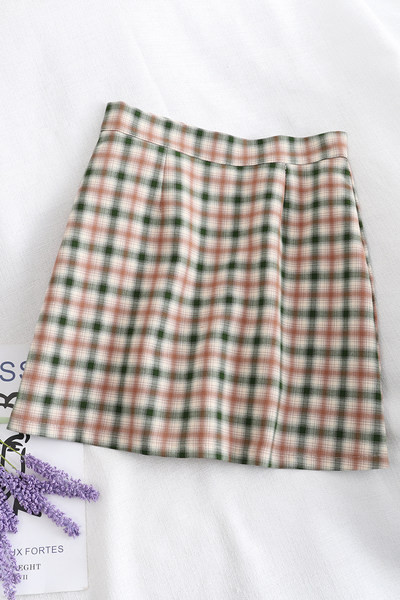 Kockás női szoknya magas derékkal - három színben
