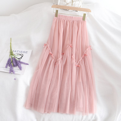 Ležerna suknja s elastičnim strukom i tilom