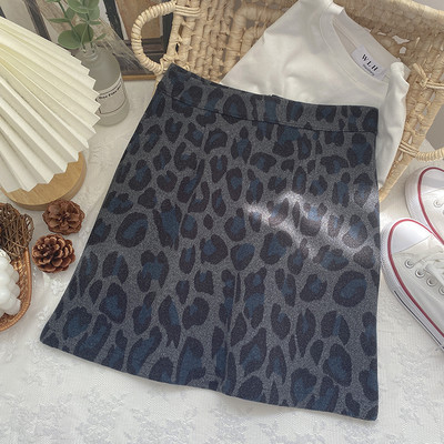 Γυναικεία φούστα με leopard print - ψηλή μέση