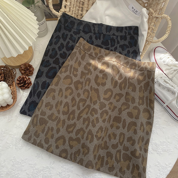 Γυναικεία φούστα με leopard print - ψηλή μέση