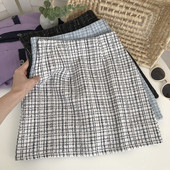 Naiste kõrge vöökohaga ruuduline seelik