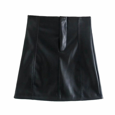 Lühike musta lukuga kunstnahast seelik