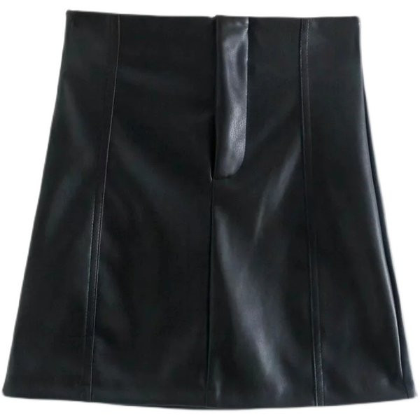 Lühike musta lukuga kunstnahast seelik