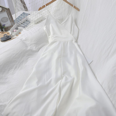 Μοντέρνο γυναικείο φόρεμα με τιράντες και ζώνη σε τέσσερα χρώματα