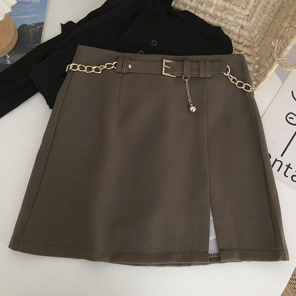 Γυναικεία φούστα με ζώνη - ψηλή μέση