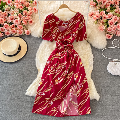 Naiste moodne kleit vöökohal roosa