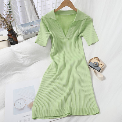 Νέο μοντέλο γυναικείο κοτλέ φόρεμα με  λαιμόκοψη