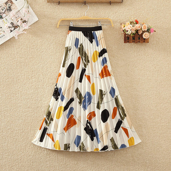 Színes női szoknya elasztikus derékkal