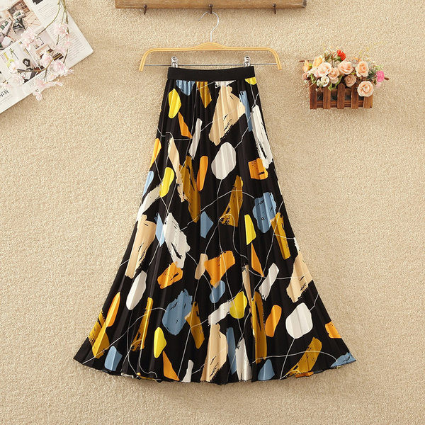 Színes női szoknya elasztikus derékkal