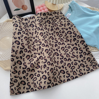 Naiste vabaaja seelik leopardimustriga – kõrge vöökoht