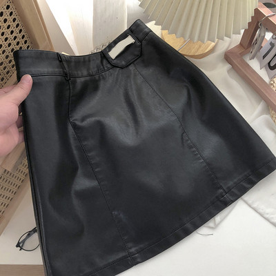 Γυναικεία φούστα από οικολογικό δέρμα με ψηλή μέση