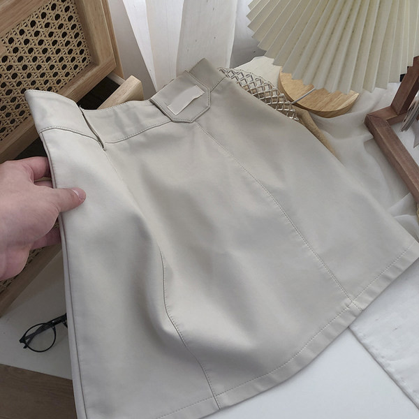 Γυναικεία φούστα από οικολογικό δέρμα με ψηλή μέση