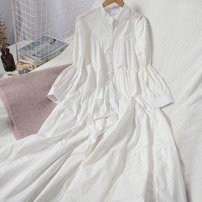 Új modell női hosszú ruha, hosszú ujjal, kerek nyakkivágással