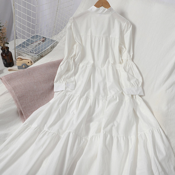 Új modell női hosszú ruha, hosszú ujjal, kerek nyakkivágással