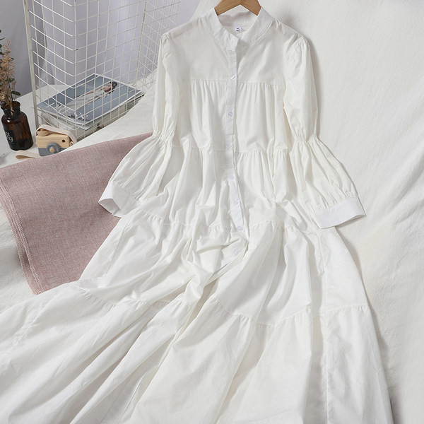 Új modell női hosszú ruha, hosszú ujjal, kerek nyakkivágással