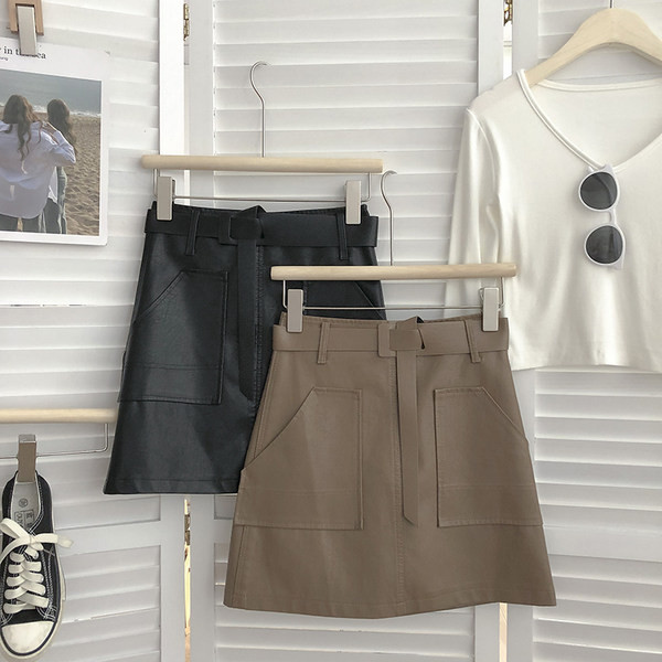 Γυναικεία φούστα με ψηλή μέση και ζώνη σε γραμμή Α