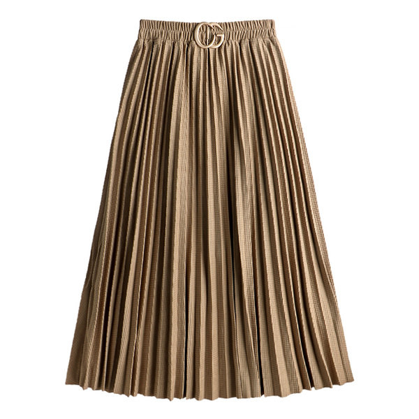 Metallist kaunistusega plisseeritud naiste seelik